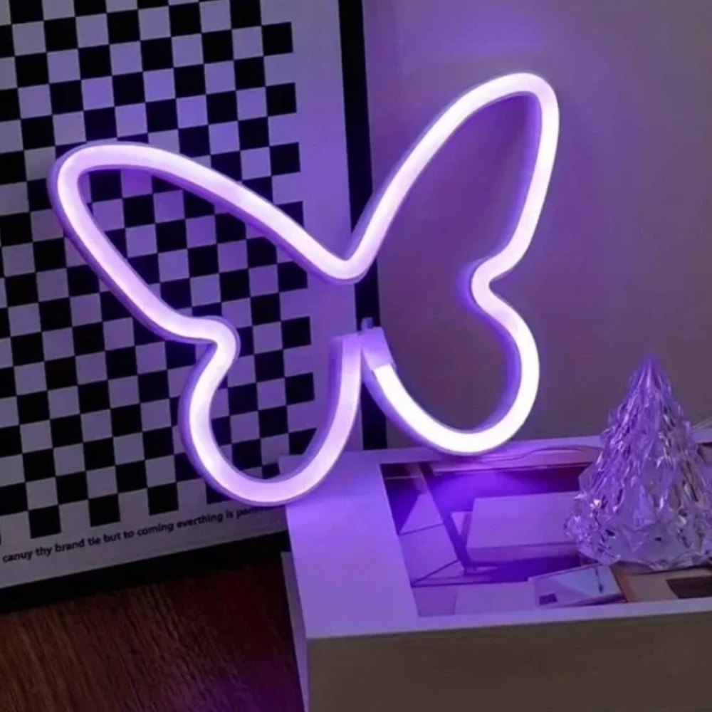 Purple Butterfly Neon Light Sign